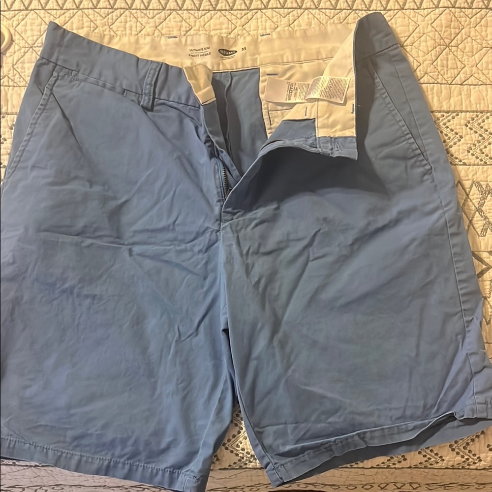 Old Navy Blue Flat Front Shorts Lightweight Design